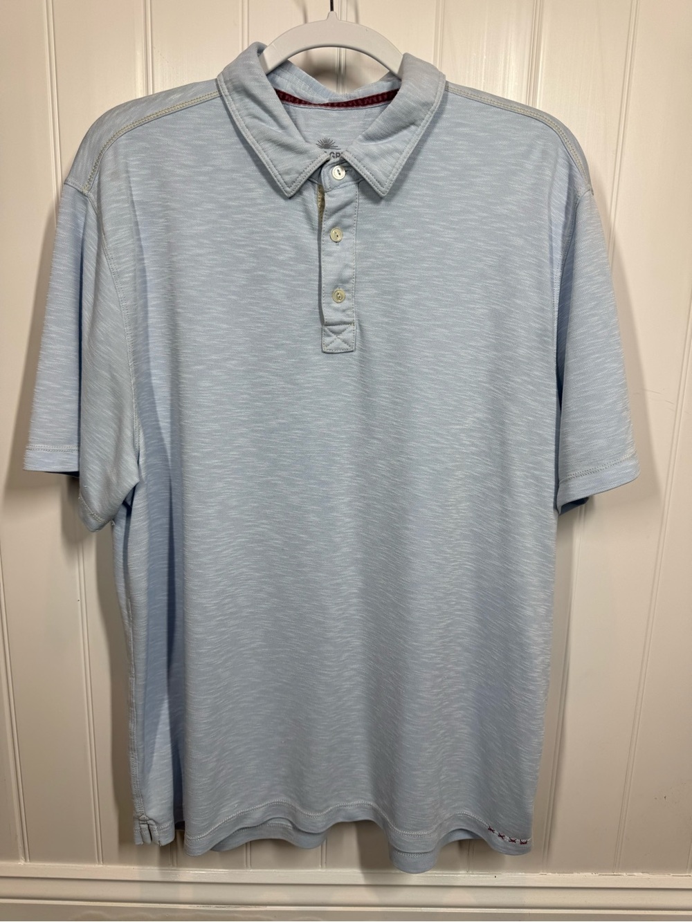 True Grit Men's Heathered Light Blue Polo Mens SZ XL
